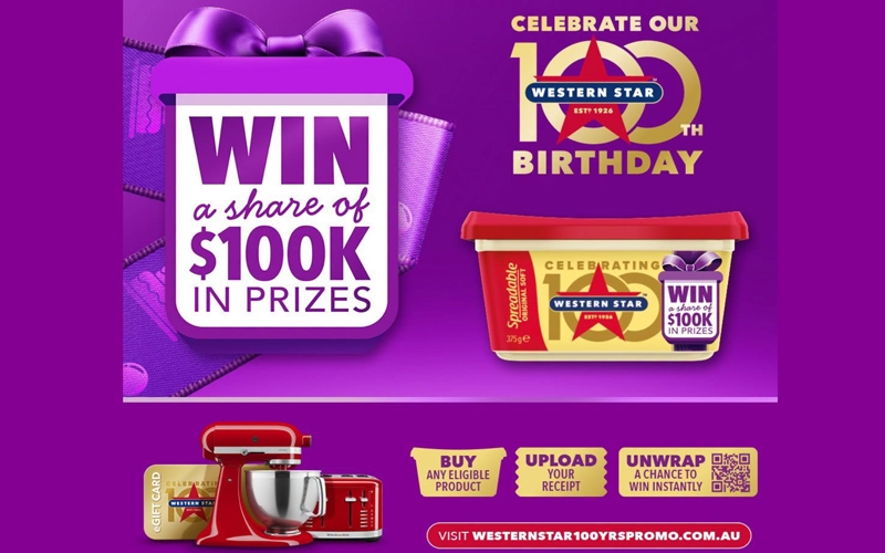 Fonterra Brands (australia) Pty Ltd Promotion: Western Star — 100th Birthday 1,524 Instant Prizes & Retailer Rewards